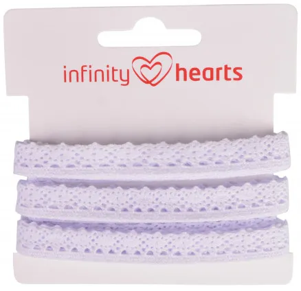 Infinity Hearts Blondebånd Polyester 11mm 01 Hvit - 5m