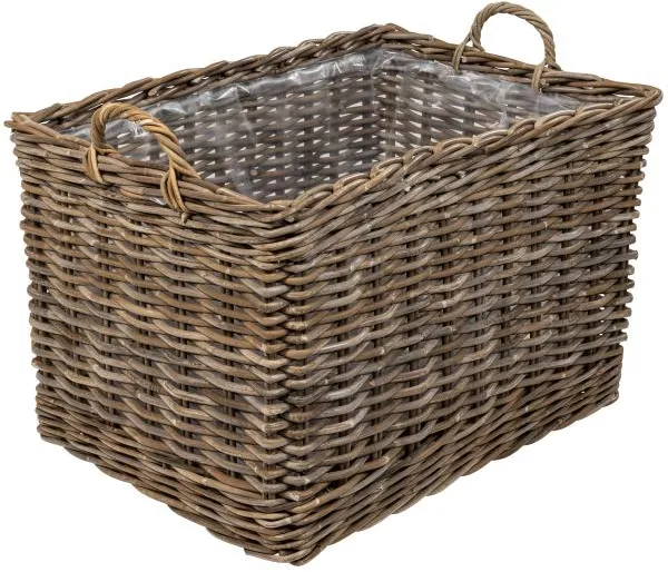 Avlang kurv med hjul 82x57x52cm