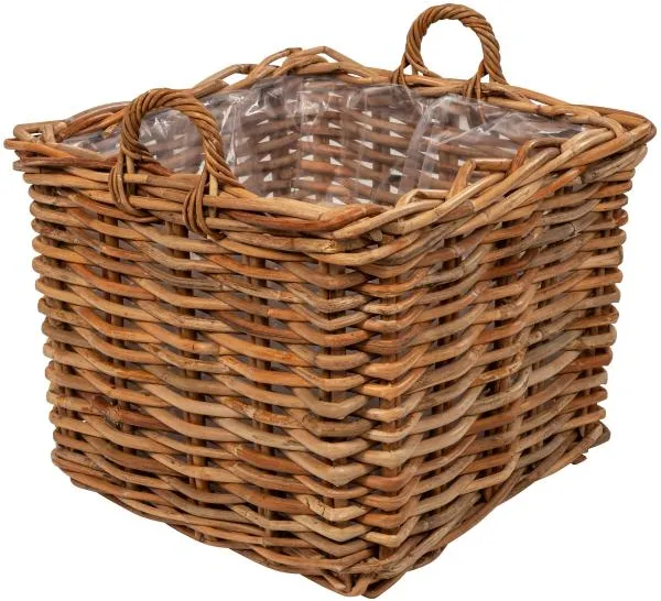 Firkantet kurv med håndtak 60x60x50cm