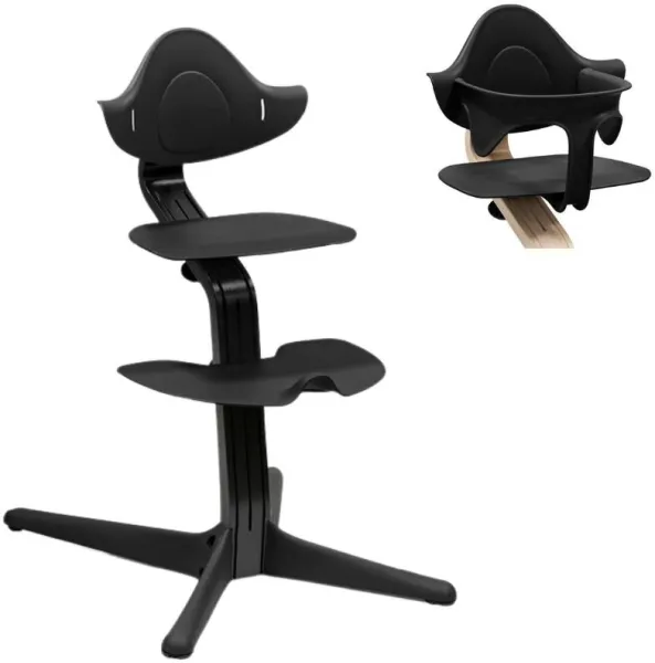 Høystol bøk - black inkl. babysæt